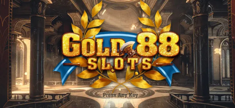 Gold88 前台開場視覺,金色標誌與進入提示